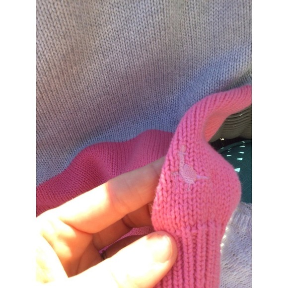 Jack Willis knitwear womens sweater size 2 white pink colorblock cotton England - Picture 6 of 10